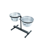 Comedor Pote Para Ração Água Tigela Duplo Cachorro Medio Prata - 250ml