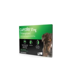 Capstar 57mg: antipulgas para cães de 11,4 a 57 kg 6 comprimidos
