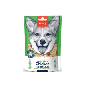 Petisco Para Cães Wanpy Freeze Dried Frango E Vegetais - 40g