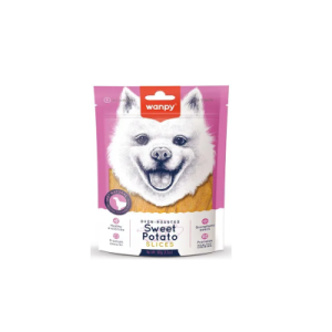 Petisco Batata Doce Natural Fatias Macias Oven roasted Sweet potato Slice 100g Wanpy para cães