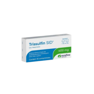 Trissulfin 400mg SID Antimicrobiano para Cães e Gatos 10 Comprimidos