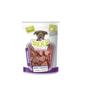 Truly Petisco Training Para Cães Mini Coração Frango E Peixe - 90g