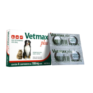 Vermífugo Vetnil Vetmax Plus 700 mg 4 Comprimidos