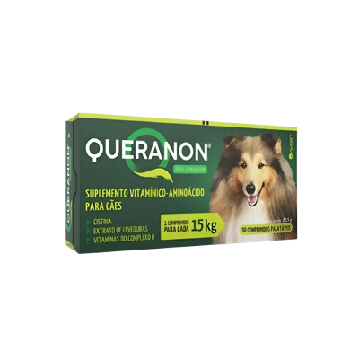 Queranon Pele e Pelagem Suplemento para Cães 30 comprimidos